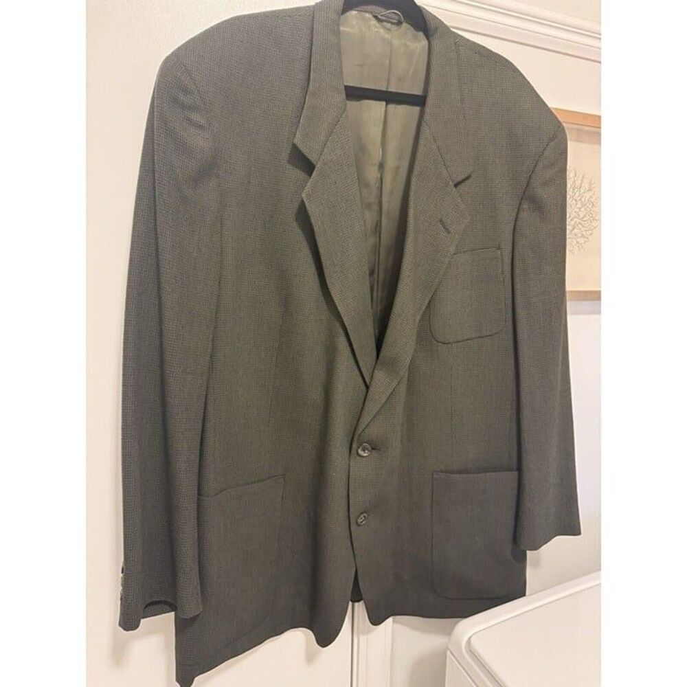 Christian Dior Men's Sport Coat Blazer Jacket Size 46L Olive Classic Vintage‎